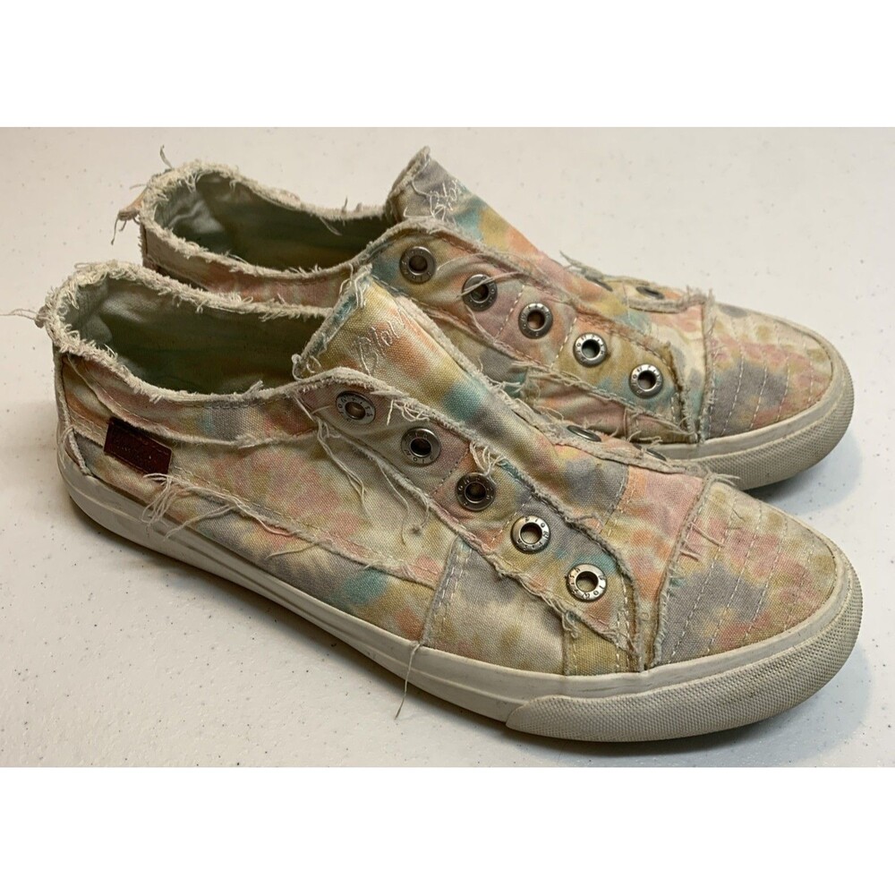 Blowfish Malibu Play Pastel Tie-Dye Slip-On Sneakers 9.5 Distressed Grunge